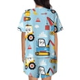 thumbnail image 3 of Naloa Building Truck Women's Short-Sleeved Pajama Set, Loungewear, Summer pajamas, Breathable Cozy - XX-Large, 3 of 9