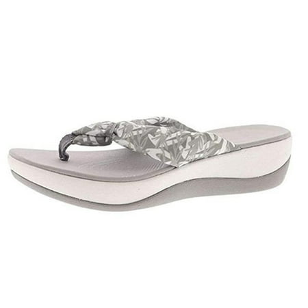 

Summer Beach Flip Flop Ani Slip Sole Summer Beach Flip Flop Printed Thong Arch Support Sandals 36 Gray