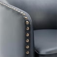 thumbnail image 3 of Home Square Faux Leather Swivel Arm Chair, Midnight Blue with Nailhead Trim, Set of 2, 3 of 11