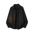 thumbnail image 1 of Mens Camisas de Manga Larga Casual Color Sólido Turndown Cuello Botón Abajo Bolsillo Camisa Chaqueta, Camisas de Manga Larga para Hombres con Bolsillo, 1 of 5