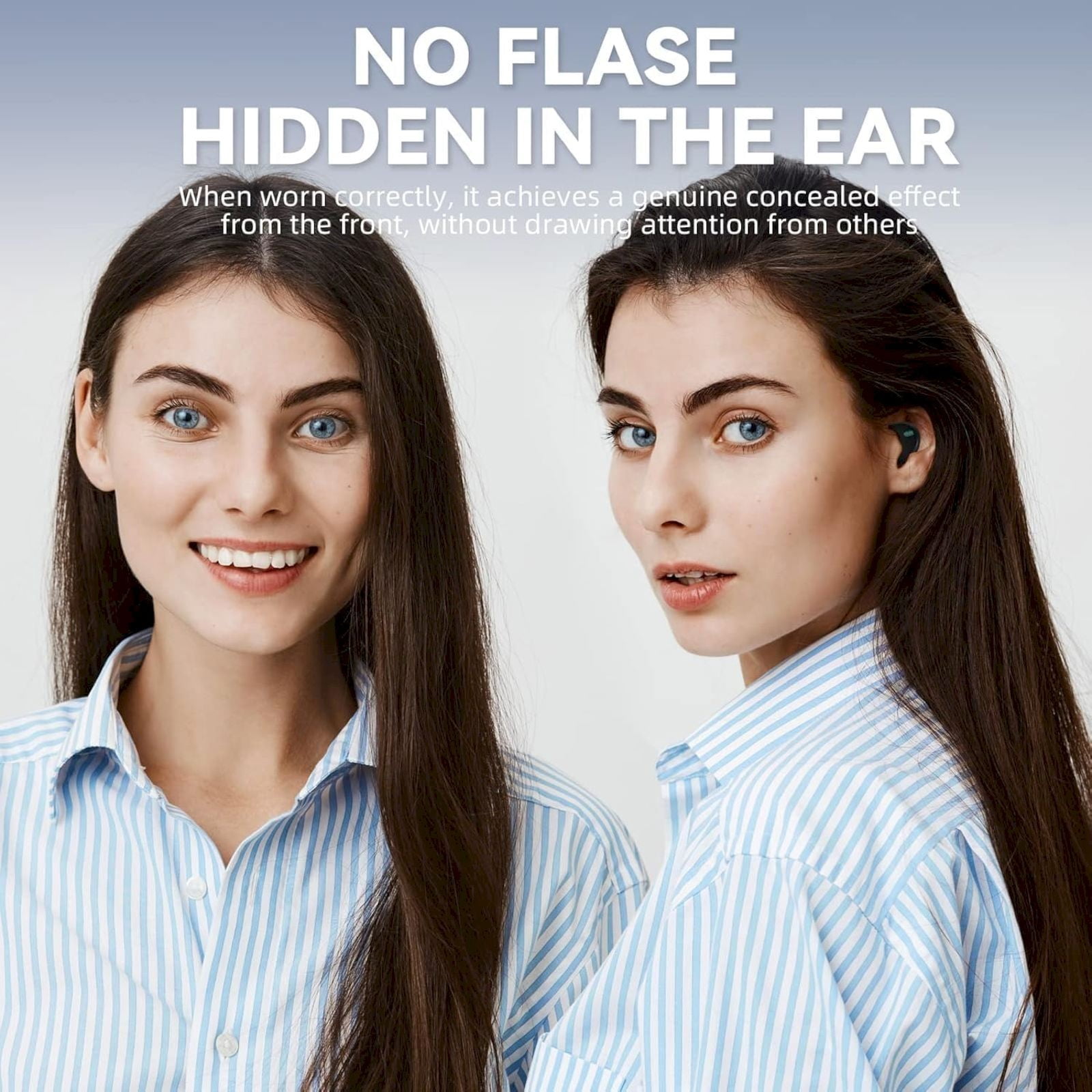 Invisible Sleep Wireless Earphone, Ipx5 Waterproof Bluetooth Earbuds, Lightweight Sleep Headphones Bluetooth 5.3, Painless Invisible Sleep Earphones for Sensitive Sleeper, Long Battery Life