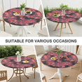 thumbnail image 7 of Dachshund Dog and Flower Floral Round Fitted Tablecloth with Elastic Edge,Dining Table Cover Waterproof,Outdoor Round Tablecloth for Camping,Dining,Indoor and Outdoor, 7 of 7