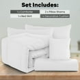 thumbnail image 2 of Lux Decor 5-Piece Queen Size Comforter Set - Ultra-Soft All-Season Bedding Set Includes Down Alternative Comforter, Pillow Shams, Decorative Cushion & Bed Skirt (White), 2 of 7