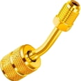 thumbnail image 2 of Fancy R410a Charging Vacuum Port Adapter Brass Converter Thimble 5/16" to 1/4" SAE Gold, 2 of 11