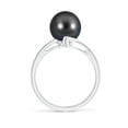 thumbnail image 2 of ANGARA Solitaire Tahitian Cultured Pearl Bypass Split Shank Ring in 14K White Gold for Women | June Birthstone, Birthday, Anniversary, Jewelry Gift for Women | Pearl Ring, 2 of 9