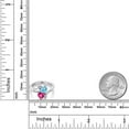 thumbnail image 6 of Gem Stone King 1.78 Cttw Swiss Blue Topaz Pink Created Sapphire and White Moissanite Ring for Women | 925 Sterling Silver | Heart Shape 6MM | Gemston Birthstone |  Size 5, 6, 7, 8, 9 | Size 9, 6 of 6