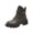 Gray, variant on Black Ladies Lace Up Boots With Round Toe And Chunky Mid Heel For Everyday Comfort
