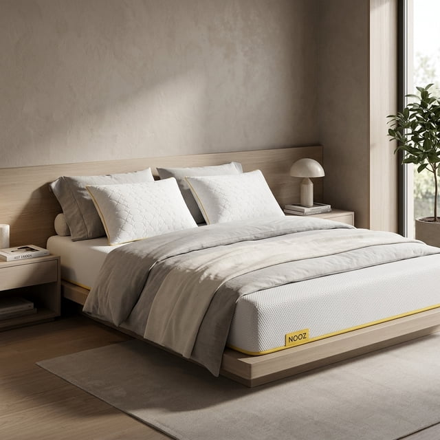 Colchón Matrimonial Nooz Essential 16 cm + 2 Almohadas Adaptables Estándar Memory Foam Firme En Caja