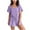 Purple, variant on cfhntfmh Womens Ruffle Pajamas Set Short Sleeve Top and Ruffled Shorts with Drawstring Two Piece Matching Outfits Sleepwear