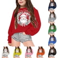 thumbnail image 4 of XXWXYD Girls Christmas Santa Sleigh Print Loose Sweater Fall Winter Casual Knit Pullover for Small Kids Holiday Outfit, 4 of 4