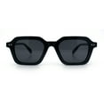 thumbnail image 4 of Gentlemanly Hipster Boho Horn Rim Retro Plastic Hustler Sunglasses All Black, 4 of 8