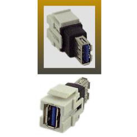 IEC RMUA USB 3.0 Type A Female to Female Connector on Flush Mount Keystone