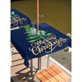 thumbnail image 2 of Outdoor Table Cloth with Umbrella Hole and Zipper, Navy Blue Green Christmas Waterproof Square Tablecloth 54"x54", Xmas Tree Modern Art Washable Table Cover for Outside Party Patio Picnic, 2 of 8