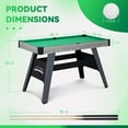 thumbnail image 7 of RayChee 4-Ft Pool Table, Portable Billiard Table for Kids and Adults, Mini Billiards Game Tables W/ 2 Cue Sticks, Full Set of Balls, Triangle, Chalk, Brush for Family Game Bar Gym Room (Green), 7 of 7
