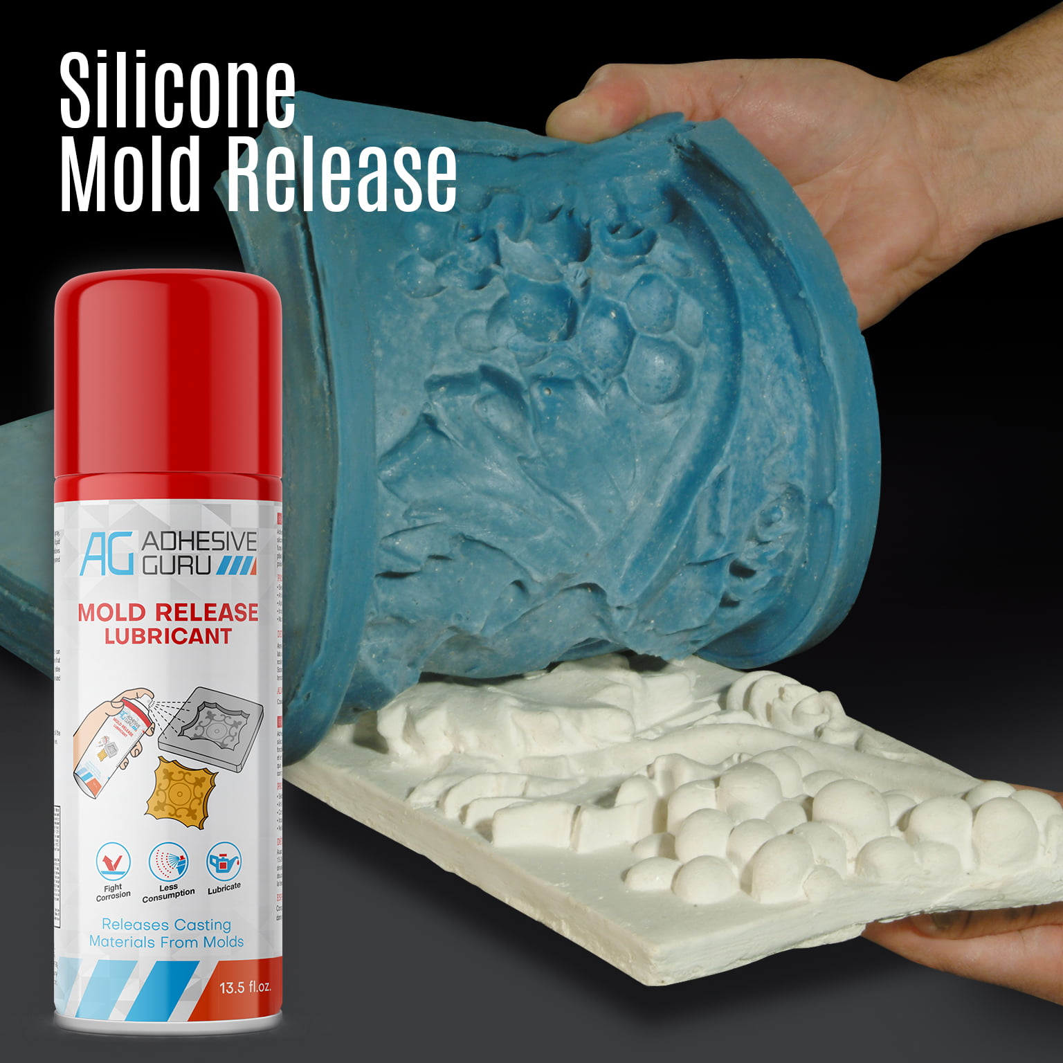 Adhesive Guru Silicone Mold Release Spray for Epoxy Resin (2 x 13.5 fl oz)  2 Pack 