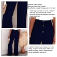 thumbnail image 1 of Pantalones De Pierna Ancha Con Ribete De Botones, Pantalones De Pierna Ancha Con Cintura Elástica, Color Sólido, Ajuste Holgado Para La Vida Diaria, Fecha De Vacaciones ANGGREK Otros, 1 of 5