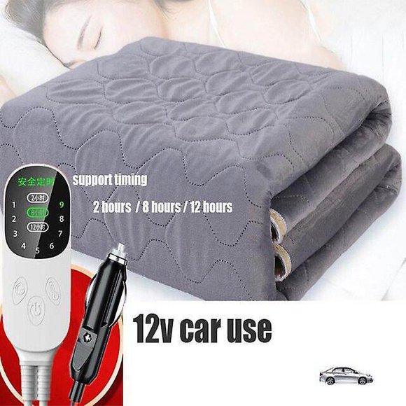 12V/24V Winter Auto Heated Blanket - Energy-Saving 45W Constant Temperature Heating Pad with Double Insulation, Soft Fleece Material, High/Low Gear Switch for Cars, Trucks, RVs, Camping - Safe,