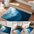 thumbnail image 5 of 2x3 Ft Entryway Area Rug, Navy Blue Waves Kitchen Rug Runner Washable Floor Mat, Coastal Summer Beach Ocean Non Slip Indoor Door Mat Throw Carpet for Bathroom Living Room Bedroom, 5 of 8