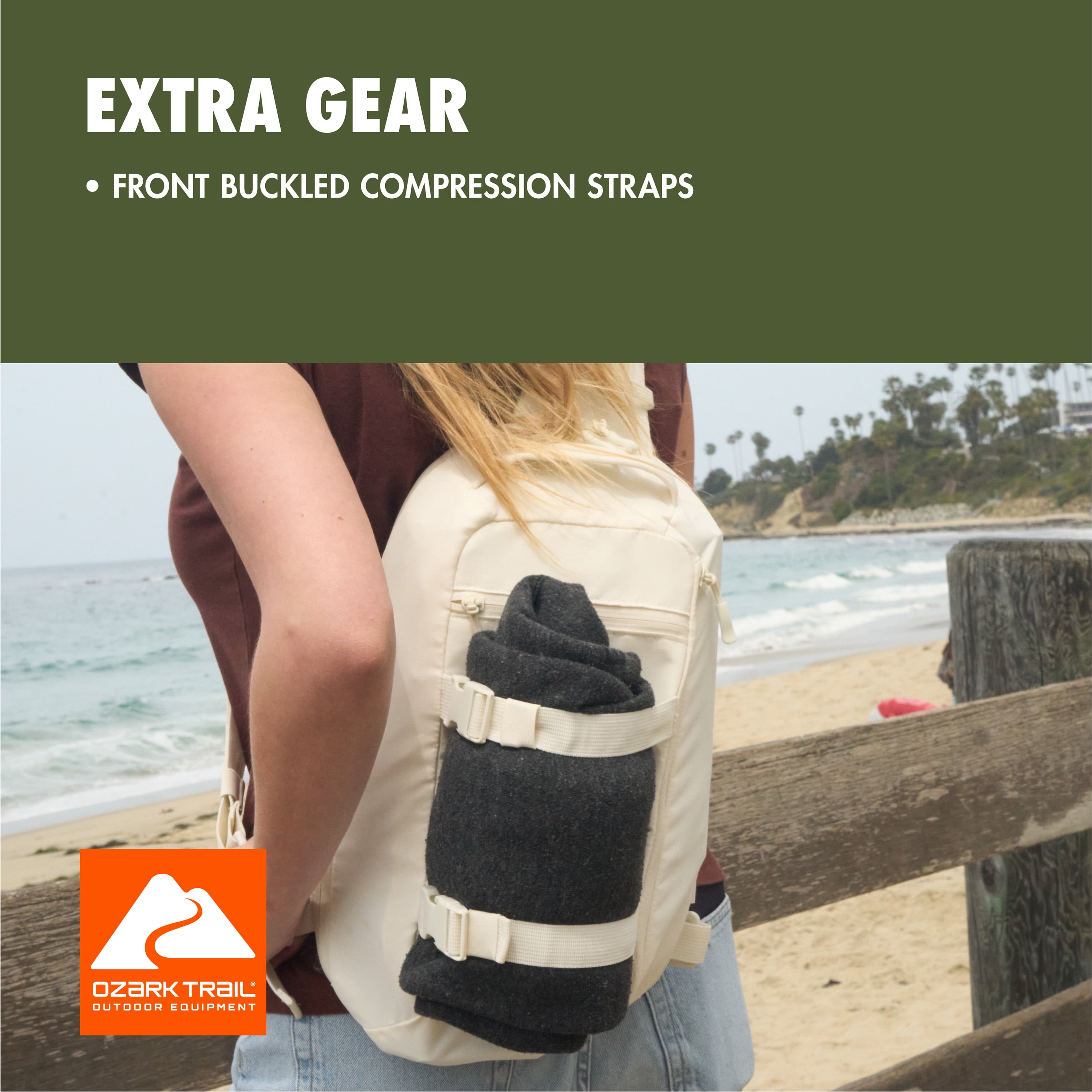 Ozark Trail 9 L Sling pack, Cream, Polyester Messenger Bag, Adult, Teen, Unisex