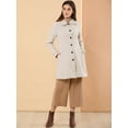 thumbnail image 4 of INSPIRE CHIC Women's Peter Pan Collar Single Breasted Winter Overcoat, 4 of 6