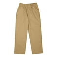 thumbnail image 6 of AIEOTT Boys' School Uniform Flat Front Twill Pants Adjustable Waist Stretch Straight Fit Chino Pant Kids Pull On Khaki Pants, for 5-14 Years, 6 of 8