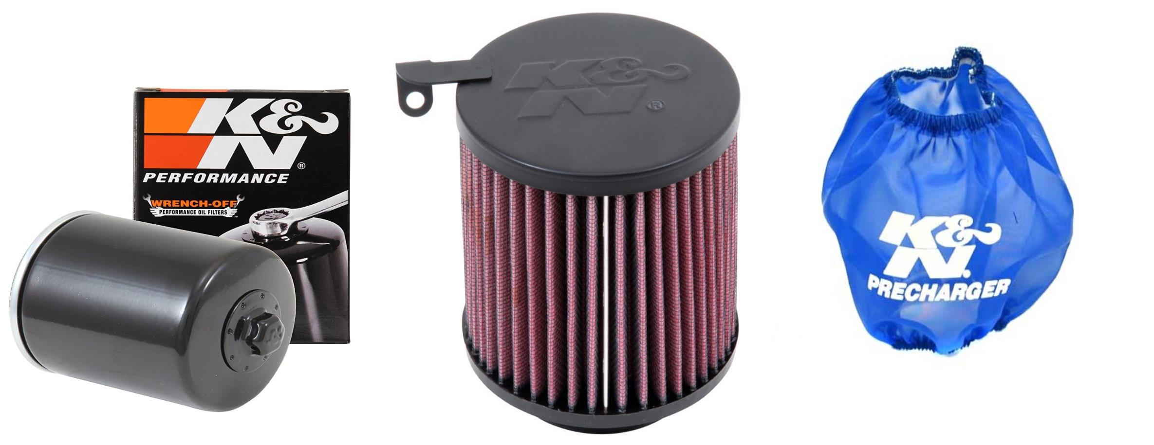 K&N PreCharger Wrap, Air and Oil Filter Black Kit for ATV/UTV KAWASAKI