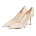 thumbnail image 3 of XYD Women Graceful Embroidery Lace Wedding Pumps Elegant Pointed Toe Stiletto High Heels Bride Party Shoes Size 7 Ivory, 3 of 4