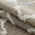 thumbnail image 2 of PrimeBeau Mosaic Lantern Embroidery Linen Mixed Grommet Draper, Light Filtering Privacy Sheer (Pair of 2, 52 by 63 inch, Taupe), 2 of 7