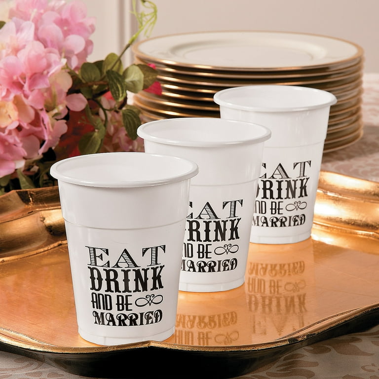 大人気新作 Disposable Married Be & Drink Eat Cups 50 - Supplies Party - 使い捨て食器