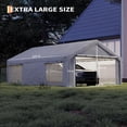 thumbnail image 2 of Ataucjin 12x20 ft Portable Garage, Car Port with 200 g PE Tarp Canopy, with 2 Roll-Up Doors and 4 Windows, for Temporary Paint Booth, Boats&Pickups Shed, and Event Shelter, 2 of 6