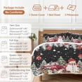 thumbnail image 6 of Winter Christmas Comforter Set California King Size, Snowman Truck Christmas Ball Tree Black Soft Bedding Set for Man Woman, 4 Pieces Duvet Cover Set with Fitted Sheet, 2 Pillowcases, 6 of 9