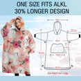 thumbnail image 4 of Oversized Wearable Blanket Hoodie,Pink Bichon Frise and Flower Sherpa Blanket Hoodie with Super Pockets,Super Warm Fuzzy Pullover for Women & Men, 4 of 6