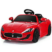 Costzon Kids Ride On Car, Licensed Maserati GranCabrio 12V Battery Powered Vehicle w/ Remote Control,3 Speed, LED Lights, MP3 Player (Red), 47.5''X22.5''X18.5''