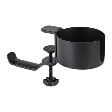 

Goxfaca Cup Holder For Desk | Headphone Holder Desk | Anti Spill Drink Holder Cup Holder And Headphone Holder Under Desk 360-Degree Adjustable