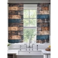 thumbnail image 2 of Vintage Wooden Sheer Curtains 72 Inch Length 2 Panels Set, Farmhouse Retro Shabby Wood Voile Window Treatment Rod Pocket Curtains Sheers Drapes for Bedroom/Living Room/Kitchen 52"x72"x2, 2 of 7