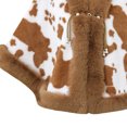 thumbnail image 4 of Fewfanhot Faux Fur Trim Cute Cow Print Poncho Cape, Warm Fleece Lined Open Front Wrap Coat for Women Winter, 4 of 5