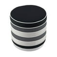 thumbnail image 2 of Posh Living Nicole Miller Binsa Horizontal Striped Velvet Ottoman in Black, 2 of 6