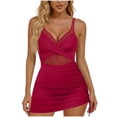 thumbnail image 4 of Maqroz Women's Mesh Insert One Piece Swimsuit Sheer Panel Bathing Suit with Modest Coverage, Sophisticated Swimwear for Family Beach Days Cruise Vacations, 4 of 9