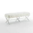 thumbnail image 4 of Inspired Home Melody Faux Fur and Acrylic Backless Bedroom Bench, 4 of 9