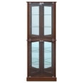 thumbnail image 6 of BELLEZE Woody Lighted Corner Curio Cabinet Tempered Glass Door 6 Shelves, Walnut, 6 of 6