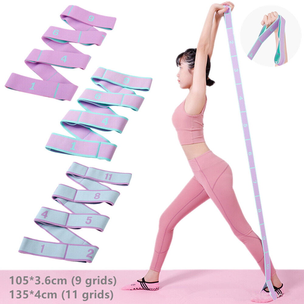 KKMOL Yoga Belt Gymnastics Stretching Band Dance Ballet Sport Resistance  Elastic Strap Purple 