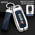 thumbnail image 4 of Zinc alloy+leather Car Key Housing For Mercedes Benz W203 A 3 buttons GLB GLC ML E Class E43 W213 S Class E400 Car Key Cover, 4 of 12