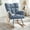 Light Blue, variant on Nursery Rocking Chair, Teddy Upholstered Glider Rocker with  High Backrest and Armrest, Accent Armchair for Living Room, Bedroom, Offices, Ivory
