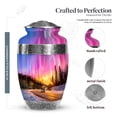 thumbnail image 2 of MUKTIVE Northern Lights Cremation Urn, Human Ashes for Women, Decorative Purple Urns for Men, Large Memorial Urn for Parents, Decorative Car Funeral Urns, 10 Inch, 2 of 7