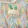 thumbnail image 4 of Youmylove Summer Toddler Girls Short Sleeve Cartoon Rabbit Floral Prints Tops Shorts Two Piece Outfits Set For Kids Clothes Toddler Girl Clothes, 4 of 9