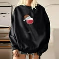 thumbnail image 4 of Pompotops Women Christmas Print Loose O-Neck Long-Sleeved Fleece Oversized Sweatshirt Pullover, 4 of 9