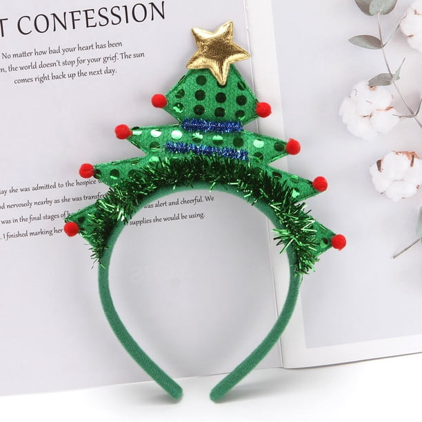 Diadema de árbol de Navidad verde para niños, regalos de Navidad para niños, decoración de Feliz Navidad para el hogar, adornos de Navidad, 2023