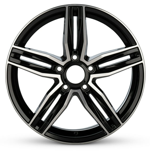 Romac Venom 18 Inch, 5 x 120 Bolt Pattern, 34 mm Offset, 72.6 mm Hub - Black Machine Face Alloy Rim