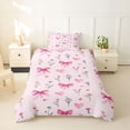 thumbnail image 2 of Erosebridal Princess Bow Girls Twin Bedding, Spring Flower Duvet Cover Set, Pink Reversible, 2pcs, No Comforter, 2 of 5