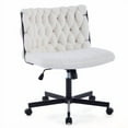 thumbnail image 4 of Modern Swivel Desk Chair - Criss-Cross Leg Design, Armless Wide Seat | Adjustable Height, 300lbs Capacity | Rolling Office Chair for Work, Gaming & Study, 4 of 7